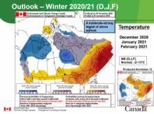 Temperature outlook for winter