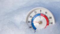Thermometer in snow